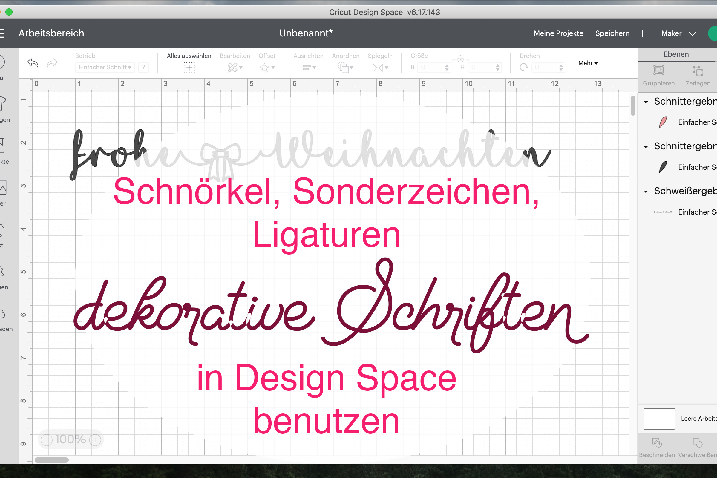 Geschwungen und verschnörkelt – Dekorative Schriften in Cricut ...